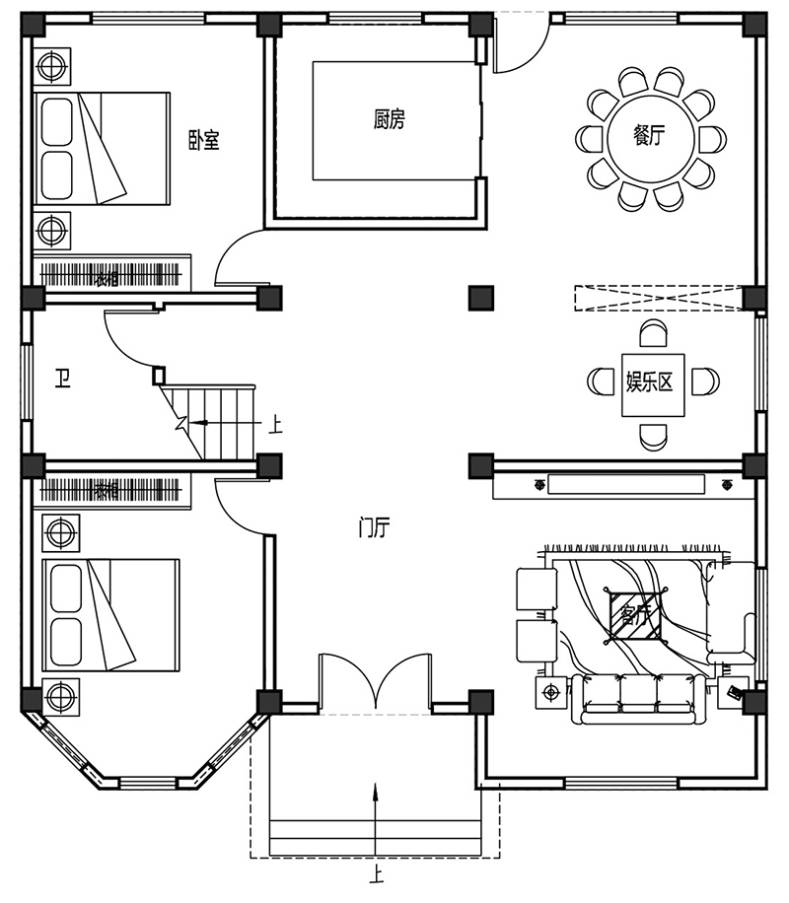 四层豪华古堡式复式自建房别墅设计施工图纸